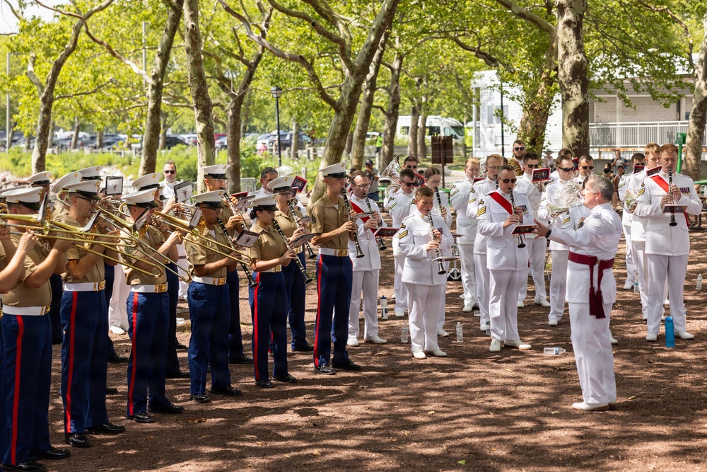 U.S. Marines and Sailors host a static display for International Naval Review 250