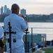 U.S. Navy Band Cruisers perform on Pier 57 at the United Nations fireworks viewing party.