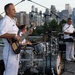 U.S. Navy Band Cruisers perform on Pier 57 at the United Nations fireworks viewing party.