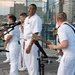U.S. Navy Band Cruisers perform on Pier 57 at the United Nations fireworks viewing party.
