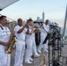 U.S. Navy Band Cruisers perform on Pier 57 at the United Nations fireworks viewing party.
