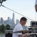U.S. Navy Band Cruisers perform on Pier 57 at the United Nations fireworks viewing party.