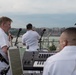 U.S. Navy Band Cruisers perform on Pier 57 at the United Nations fireworks viewing party.