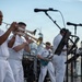 U.S. Navy Band Cruisers perform on Pier 57 at the United Nations fireworks viewing party.