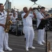 U.S. Navy Band Cruisers perform on Pier 57 at the United Nations fireworks viewing party.