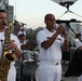 U.S. Navy Band Cruisers perform on Pier 57 at the United Nations fireworks viewing party.