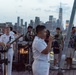 U.S. Navy Band Cruisers perform on Pier 57 at the United Nations fireworks viewing party.