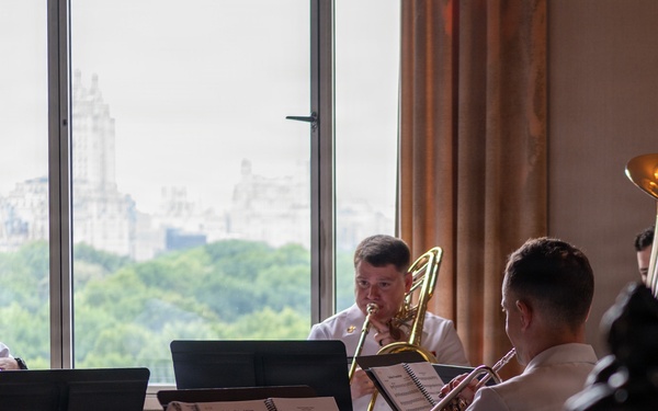 U.S. Navy Band Brass Quintet performs at the New York Athletic Club