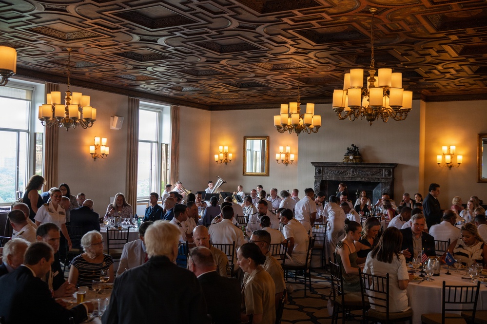 U.S. Navy Band Brass Quintet performs at the New York Athletic Club