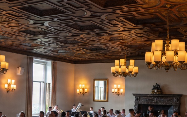 U.S. Navy Band Brass Quintet performs at the New York Athletic Club