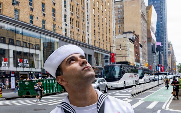 U.S. Navy Sailor Takes in the Sights of New York City During Fleet Week