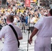 U.S. Navy Band Cruisers perform on Times Square for the International Naval Review.