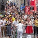 U.S. Navy Band Cruisers perform on Times Square for the International Naval Review.