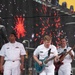 U.S. Navy Band Cruisers perform on Times Square for the International Naval Review.