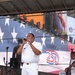 U.S. Navy Band Cruisers perform on Times Square for the International Naval Review.