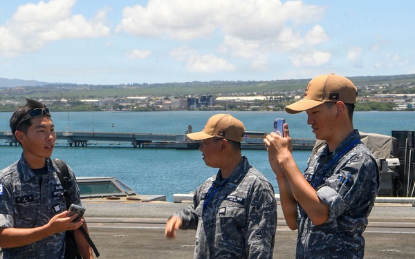 ROK Navy Sailors Tour USS Theodore Roosevelt Flight Deck During RIMPAC 2026