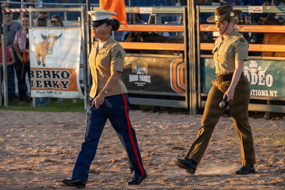 MRF-D Marines participate in the Top End Rodeo flag ceremony