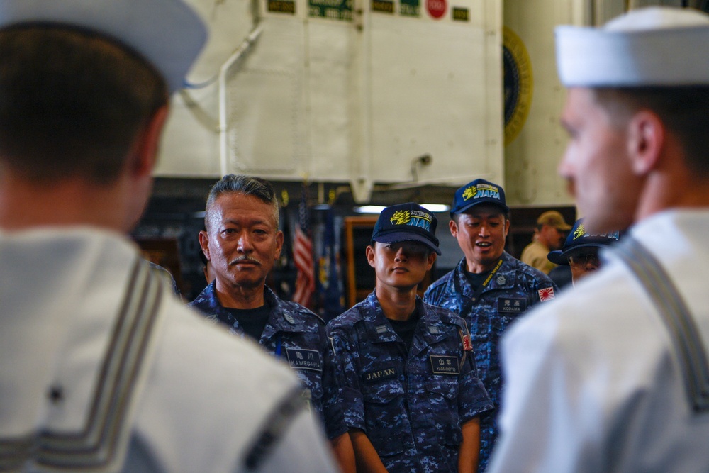 Japan Maritime Self-Defense Force members visit USS Theodore Roosevelt for RIMPAC 26