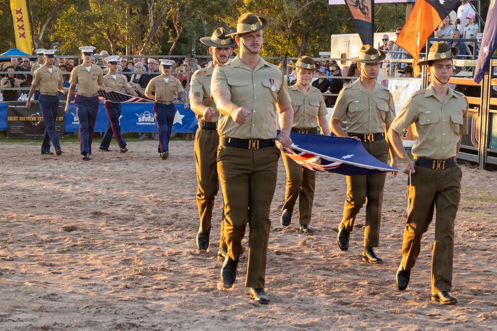 MRF-D Marines participate in the Top End Rodeo flag ceremony