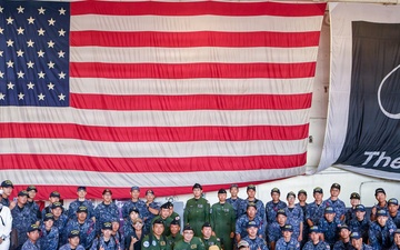 Japan Maritime Self-Defense Force members visit USS Theodore Roosevelt for RIMPAC 26