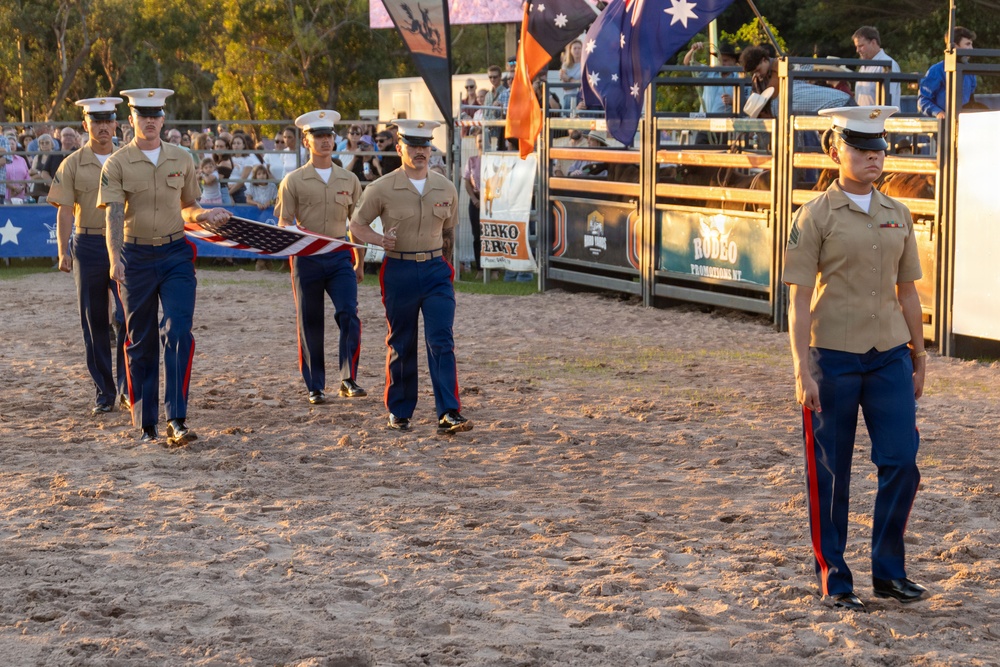 MRF-D Marines participate in the Top End Rodeo flag ceremony