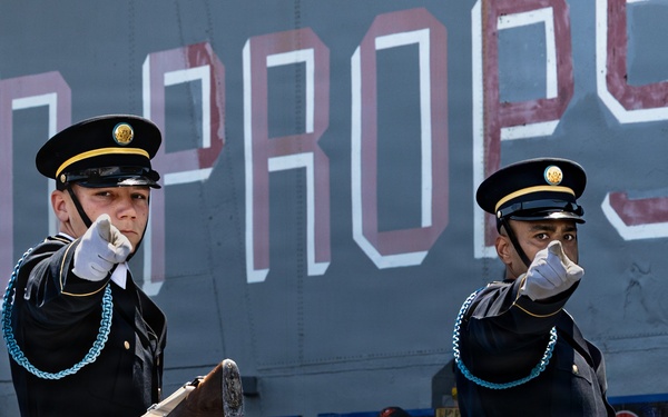 US Army Drill Team Performs on the USS Intrepid for America 250