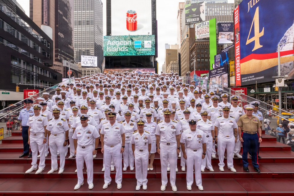 International Naval Review250 Times Square Red Steps group photo