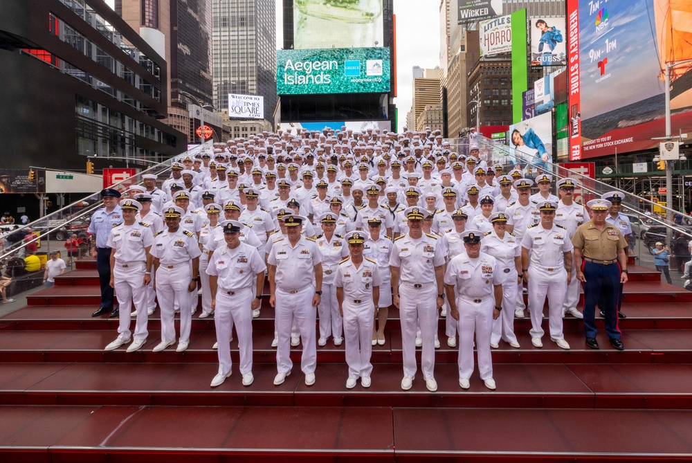 International Naval Review250 Times Square Red Steps group photo