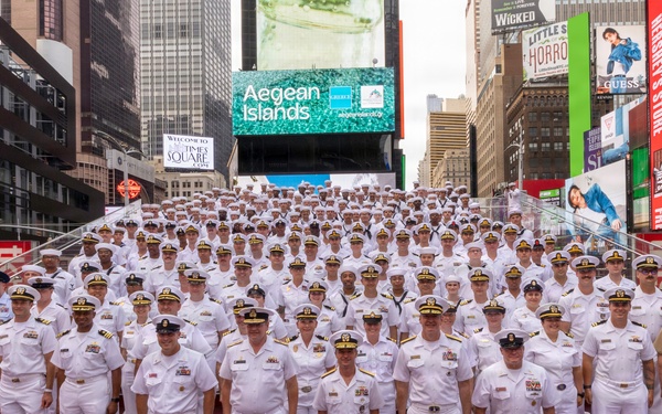 International Naval Review250 Times Square Red Steps group photo