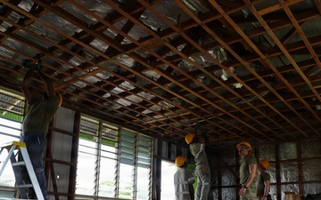 U.S., Papua New Guinea engineers prepare Igam Barracks classrooms for renovation during Tamiok Strike 26