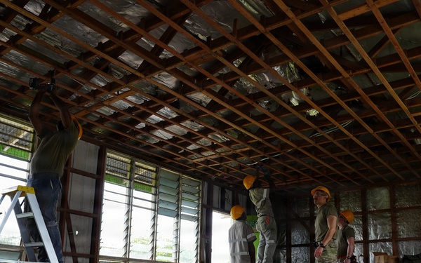 U.S., Papua New Guinea engineers prepare Igam Barracks classrooms for renovation during Tamiok Strike 26
