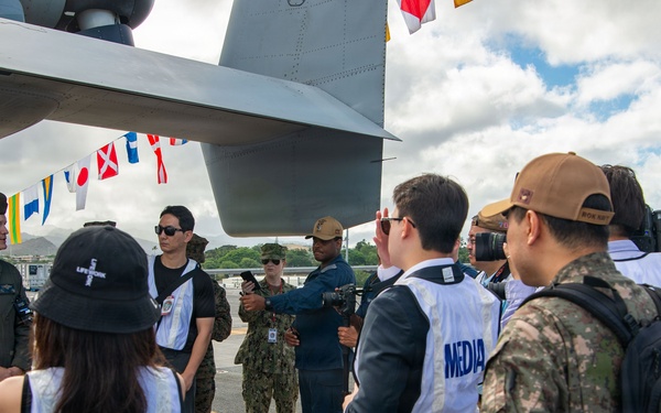 VMM-164 Commanding Officer Addresses International Media Aboard USS Essex