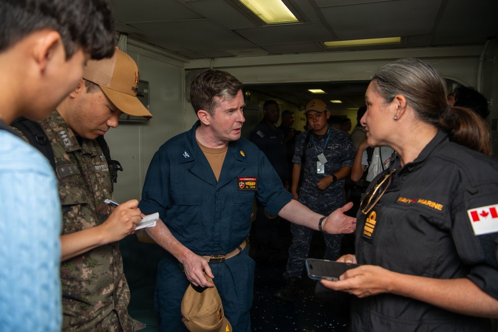 International Media Tours Medical Facilities Aboard USS Essex at Pearl Harbor
