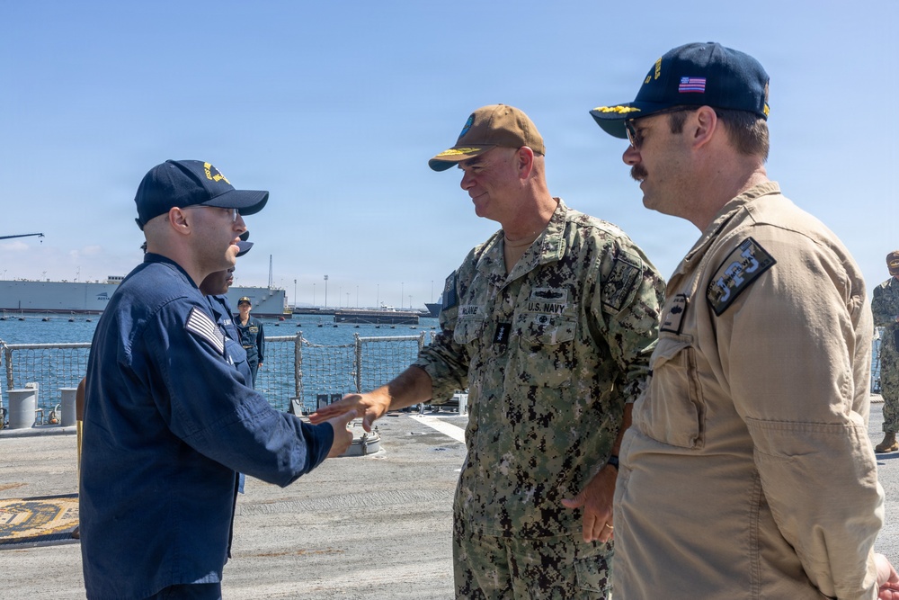 Vice Adm. Brendan McLane visits USS John Paul Jones (DDG 53)