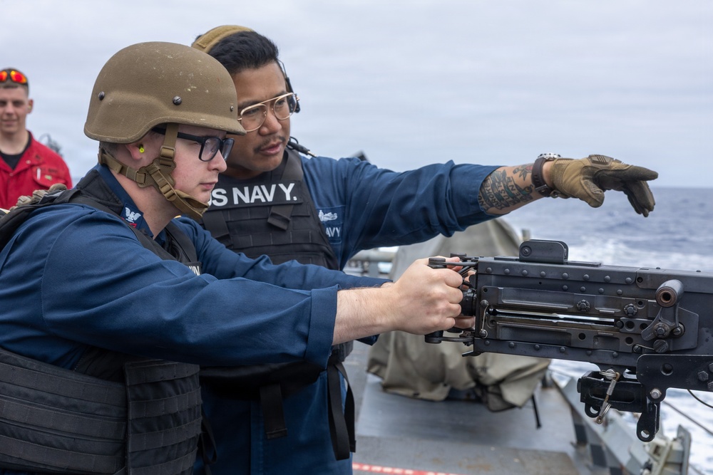 USS John Paul Jones (DDG 53) Conducts Crew Served Weapons Live Fire Exercise
