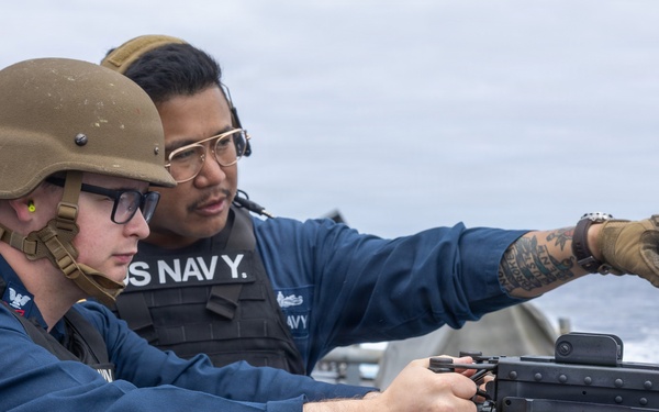 USS John Paul Jones (DDG 53) Conducts Crew Served Weapons Live Fire Exercise