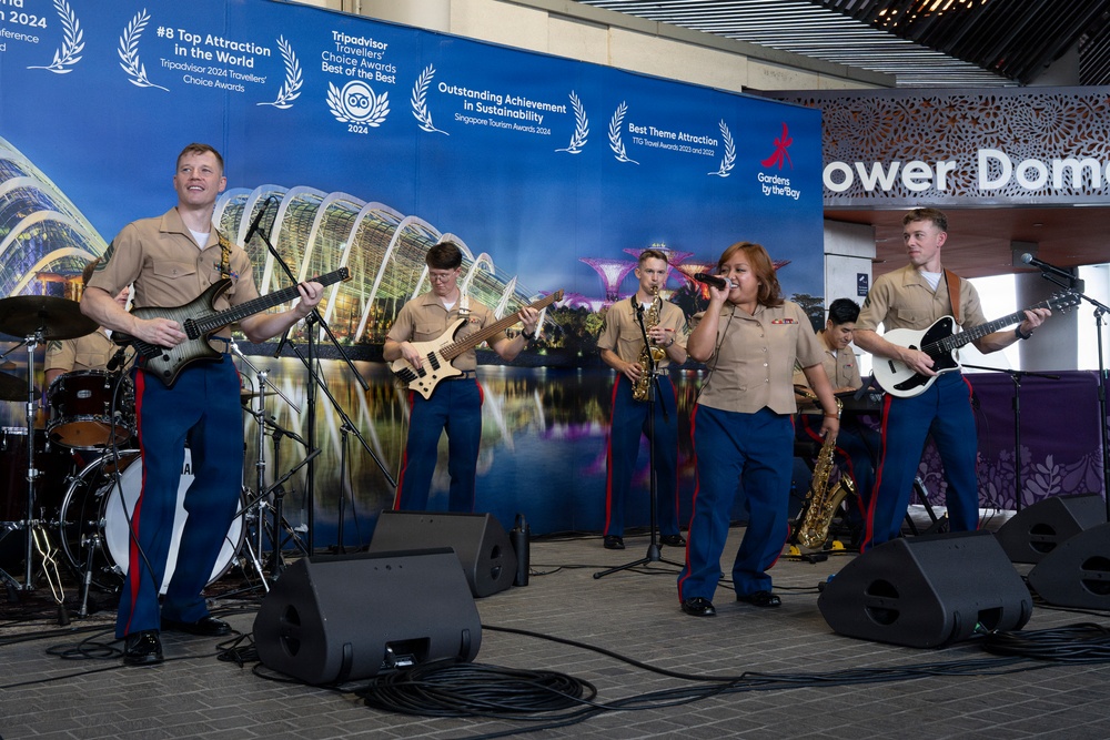 U.S. Marine band performs at Gardens by the Bay Singapore