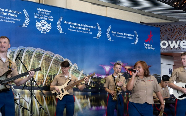 U.S. Marine band performs at Gardens by the Bay Singapore