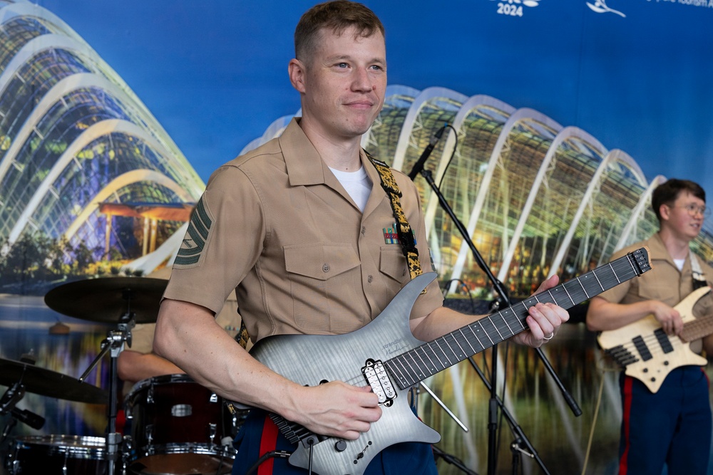 U.S. Marine band performs at Gardens by the Bay Singapore