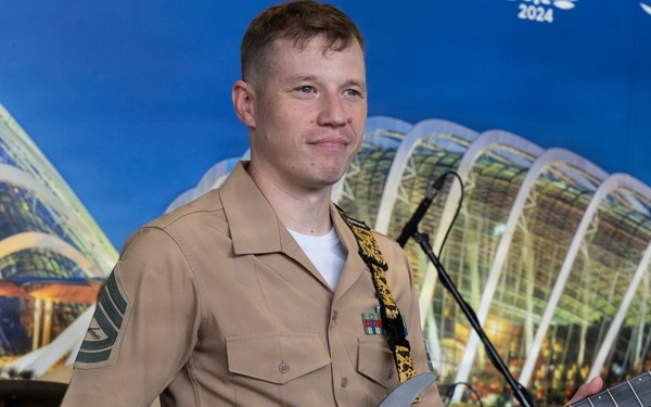 U.S. Marine band performs at Gardens by the Bay Singapore