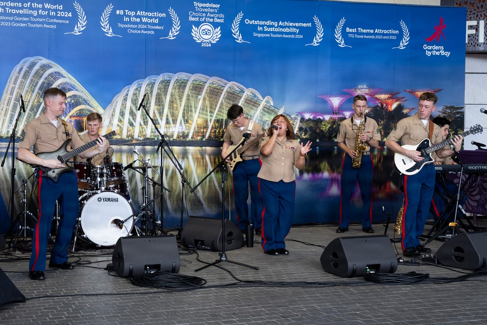 U.S. Marine band performs at Gardens by the Bay Singapore