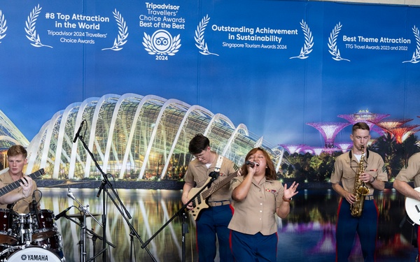 U.S. Marine band performs at Gardens by the Bay Singapore