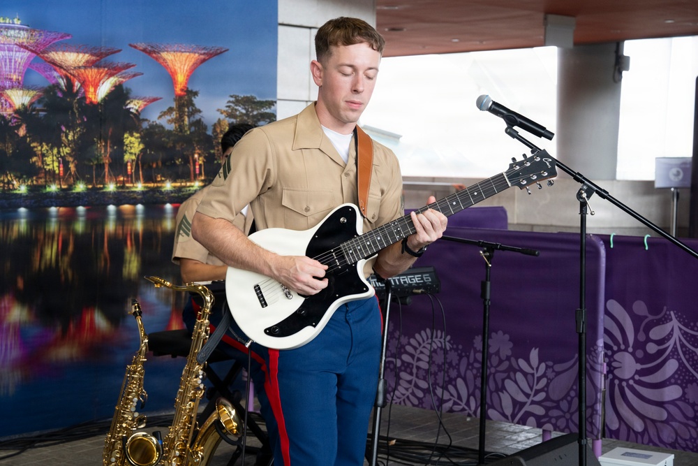 U.S. Marine band performs at Gardens by the Bay Singapore