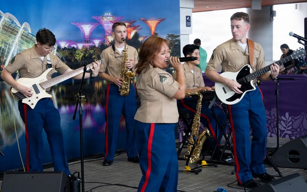 U.S. Marine band performs at Gardens by the Bay Singapore