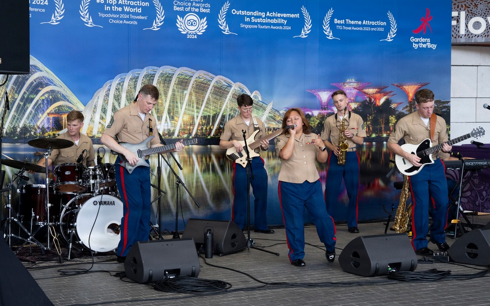 U.S. Marine band performs at Gardens by the Bay Singapore