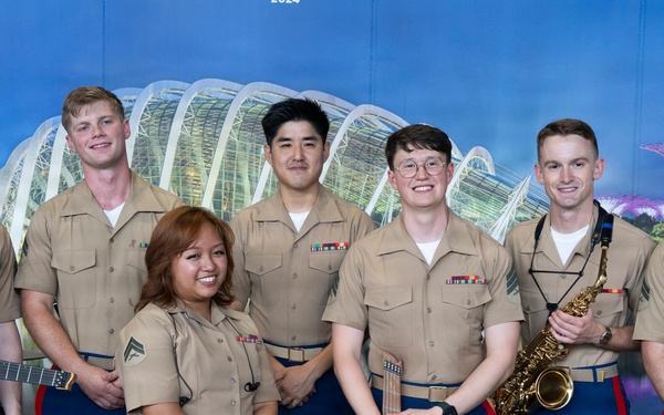 U.S. Marine band performs at Gardens by the Bay Singapore