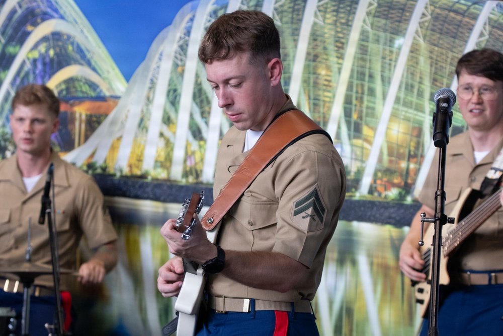 U.S. Marine band performs at Gardens by the Bay Singapore
