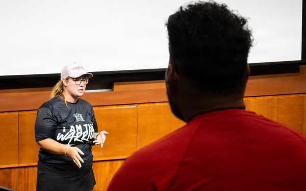94th Army Air and Missile Defense Command Soldiers help kickoff the University of Hawaii at Manoa's 2026 Girl's Youth Impact Program Draft Night