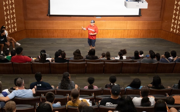 94th Army Air and Missile Defense Command Soldiers help kickoff the University of Hawaii at Manoa's 2026 Girl's Youth Impact Program Draft Night