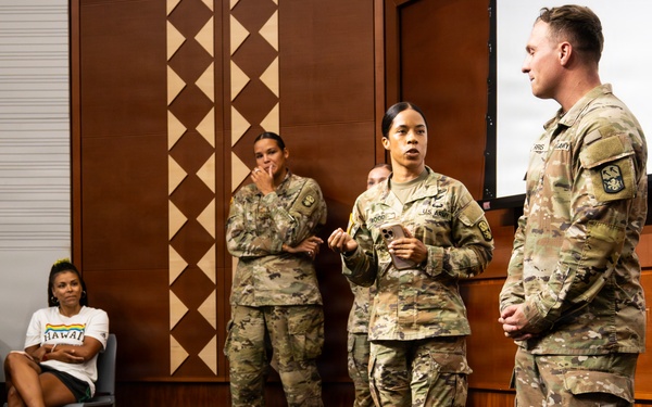 94th Army Air and Missile Defense Command Soldiers help kickoff the University of Hawaii at Manoa's 2026 Girl's Youth Impact Program Draft Night